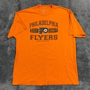 Old Time Hockey Philadelphia Flyers Mens XL Orange Graphic T-Shirt NHL 1967
